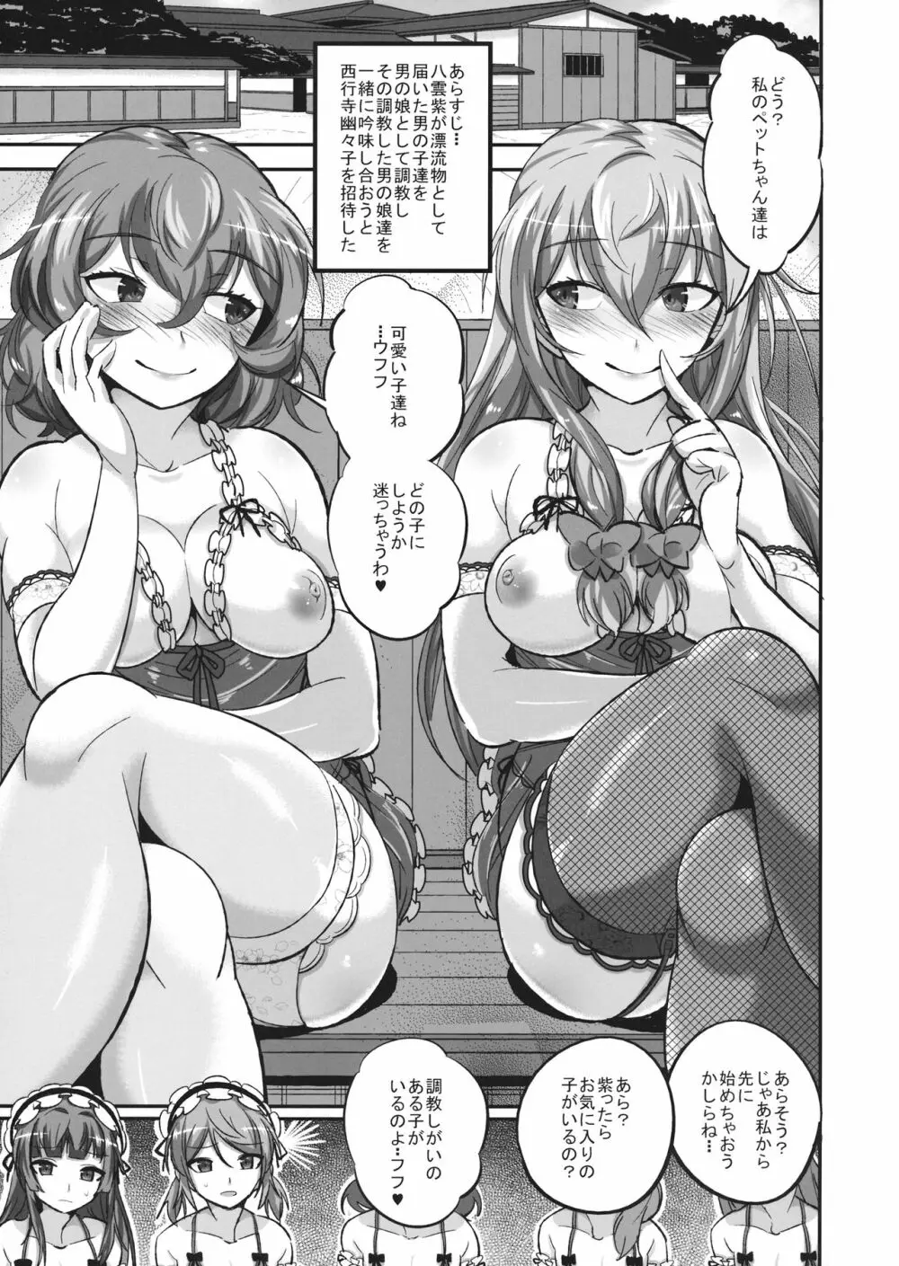 紫と幽々子と霊夢とショタオモチャ Page.2