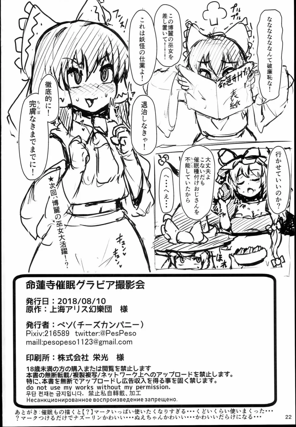 命蓮寺催眠 グラビア撮影会ナズーリン編 Page.22