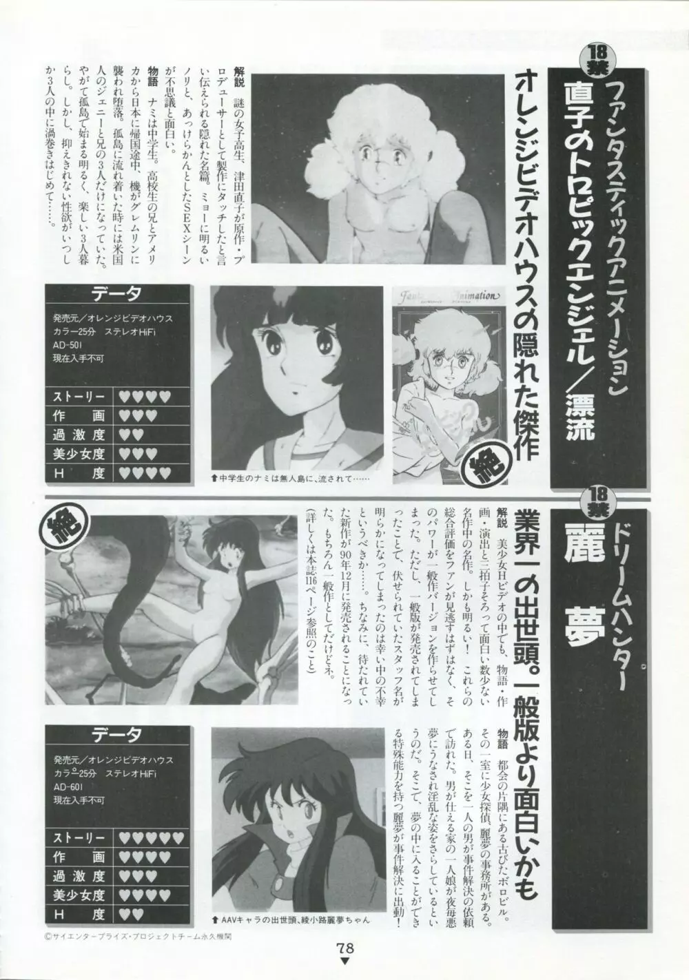 美少女アニメ大全集 - アダルトアニメビデオカタログ1991 Page.74