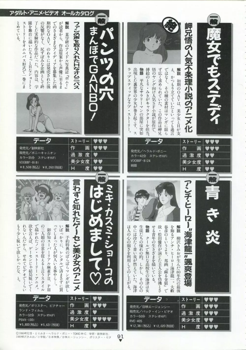 美少女アニメ大全集 - アダルトアニメビデオカタログ1991 Page.87