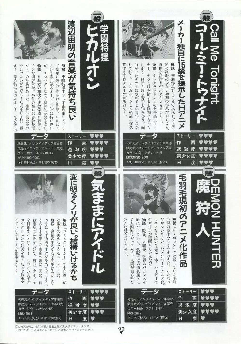 美少女アニメ大全集 - アダルトアニメビデオカタログ1991 Page.88