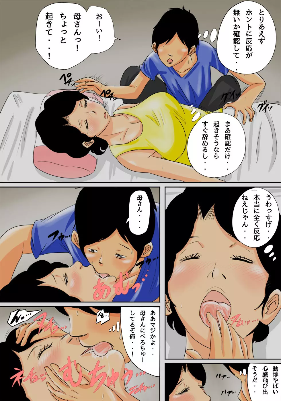 眠ったお母さんをヤりたい放題! Page.9