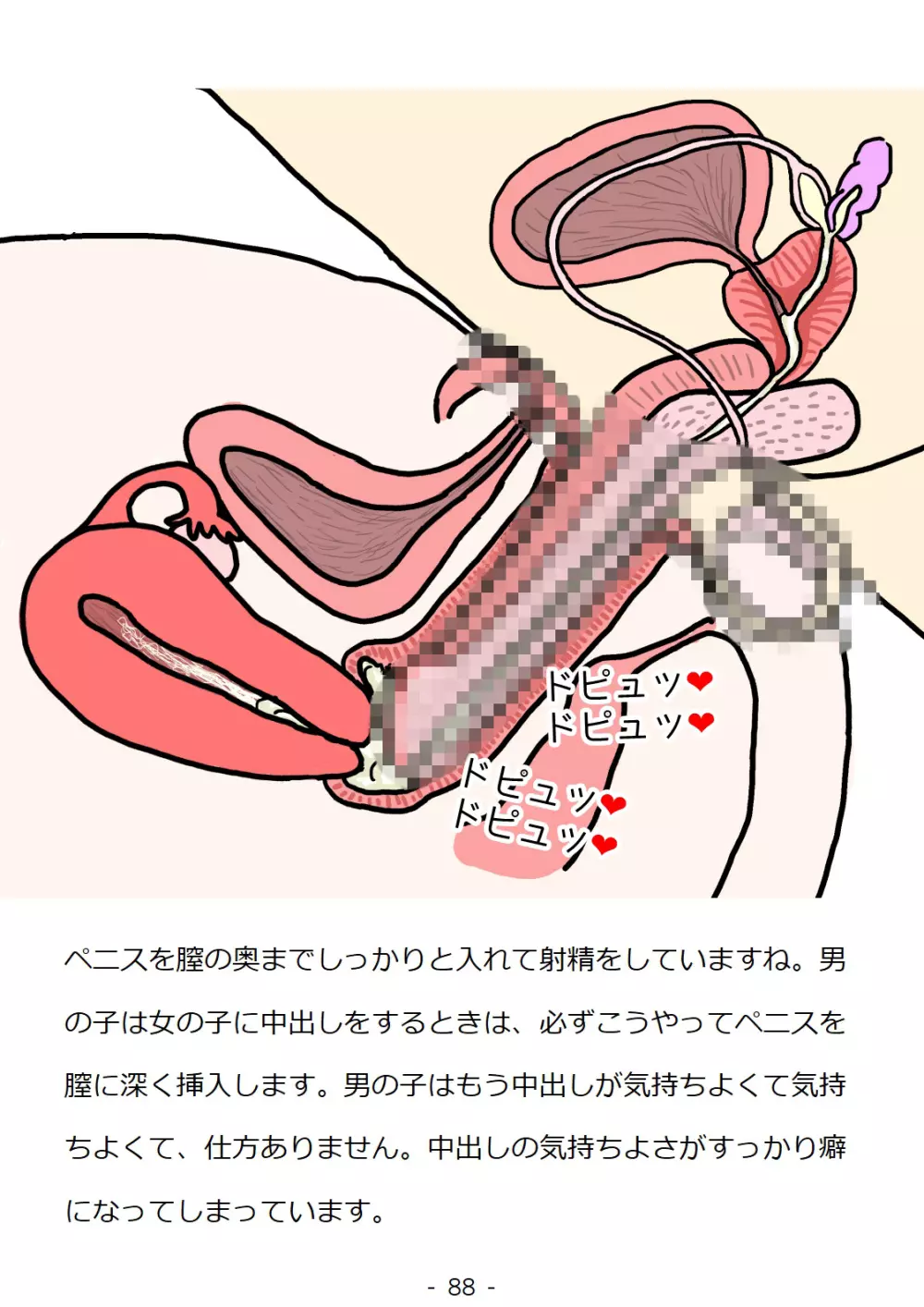 思春期の男の子のための性教育・同級生の女の子とセックスをして赤ちゃんを作るおはなし Page.88