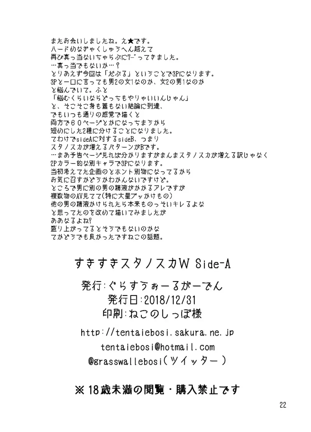 すきすきスタノスカW side-A Page.22