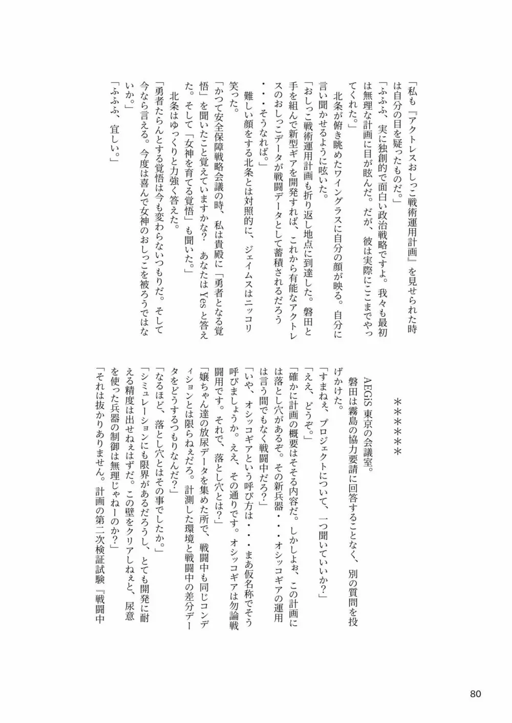 ア○スギア総合スカトロアンソロジー アクトレス排泄実態調査任務~スカポためるっすか!?~ Page.80