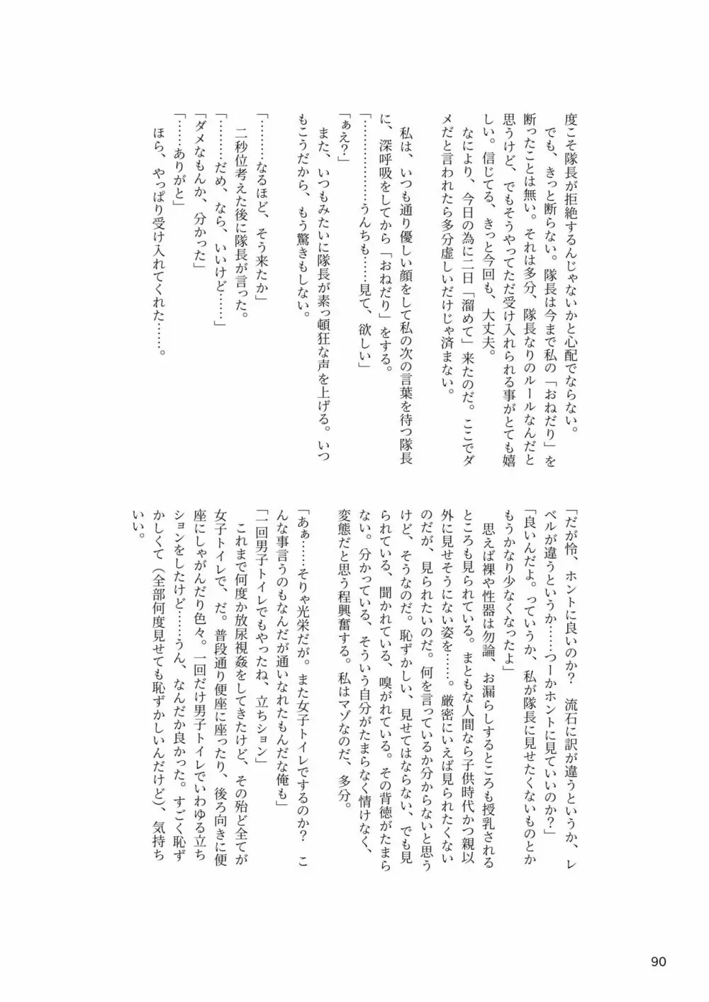 ア○スギア総合スカトロアンソロジー アクトレス排泄実態調査任務~スカポためるっすか!?~ Page.90