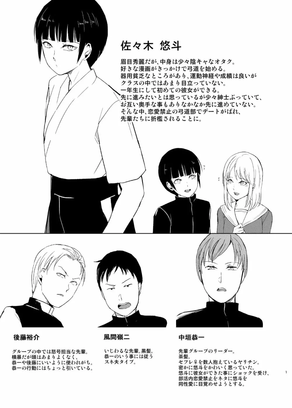 弓道男子×メス堕ち調教 先輩に内緒で彼女作ったら制裁レ〇プされました Page.2