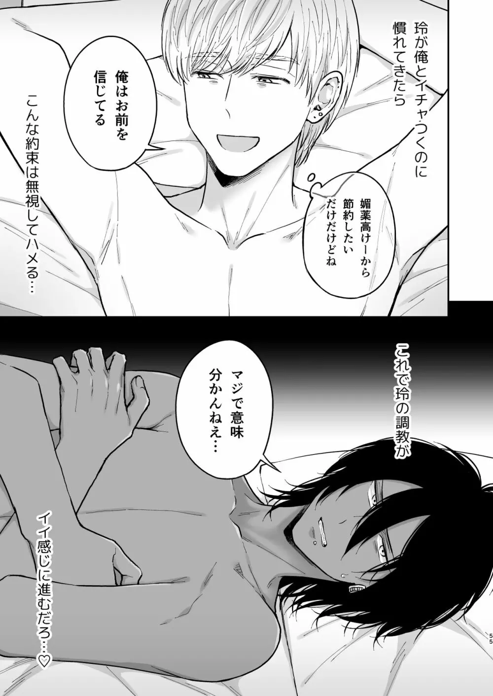 腐れ縁のギャル男を自分好みの黒髪・色白メス男子にする【前編】 Page.54