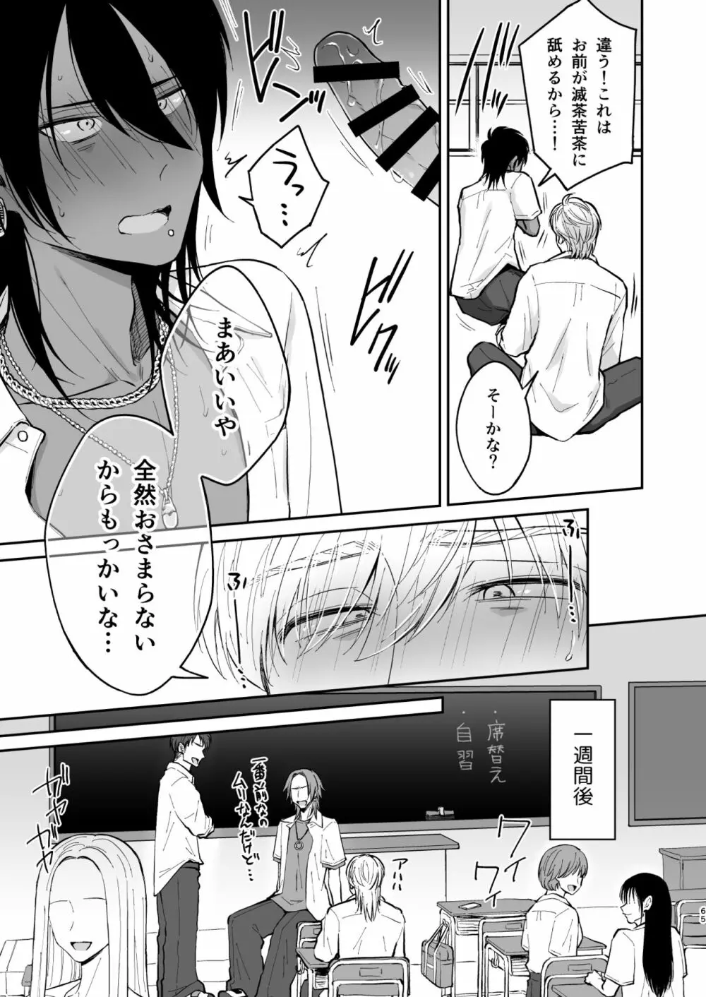 腐れ縁のギャル男を自分好みの黒髪・色白メス男子にする【前編】 Page.64