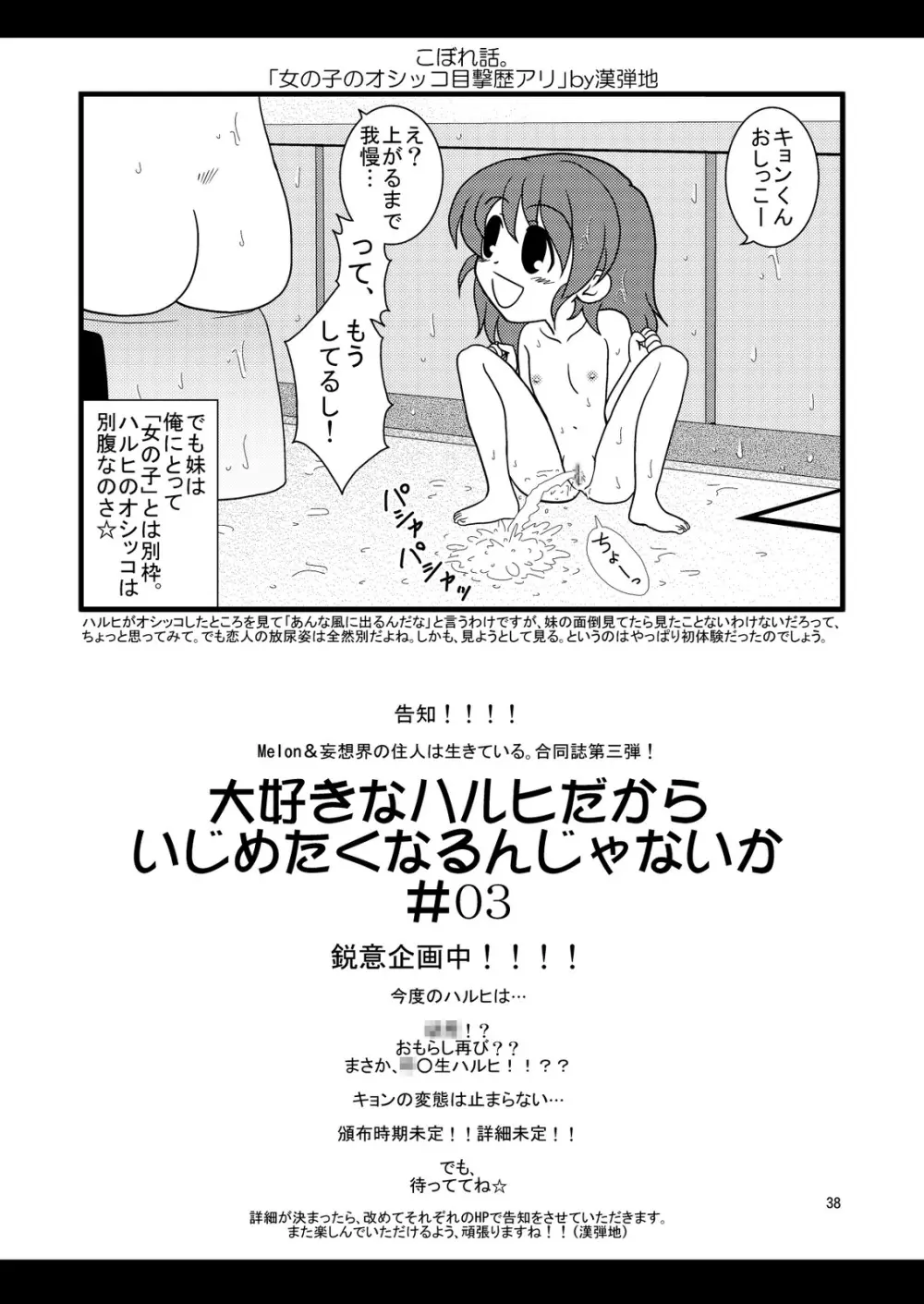 大好きなハルヒだからいじめたくなるんじゃないか #02 おもらし調教篇 Page.38