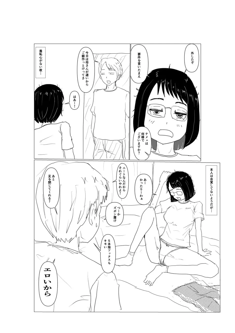 陰キャニートの姉ちゃんがシコって飲んでくれた Page.2