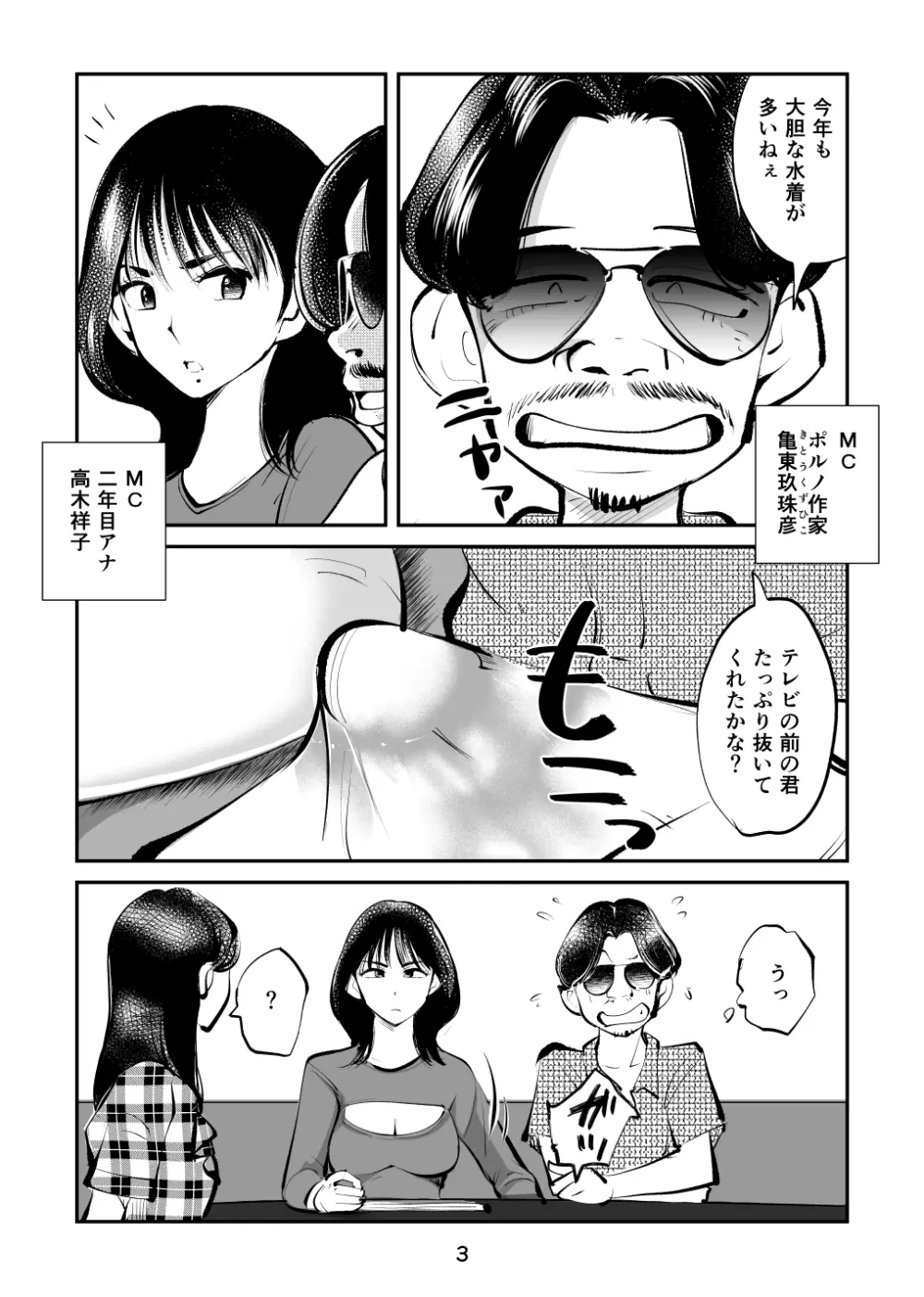 金玉を潰した女子アナ Page.3