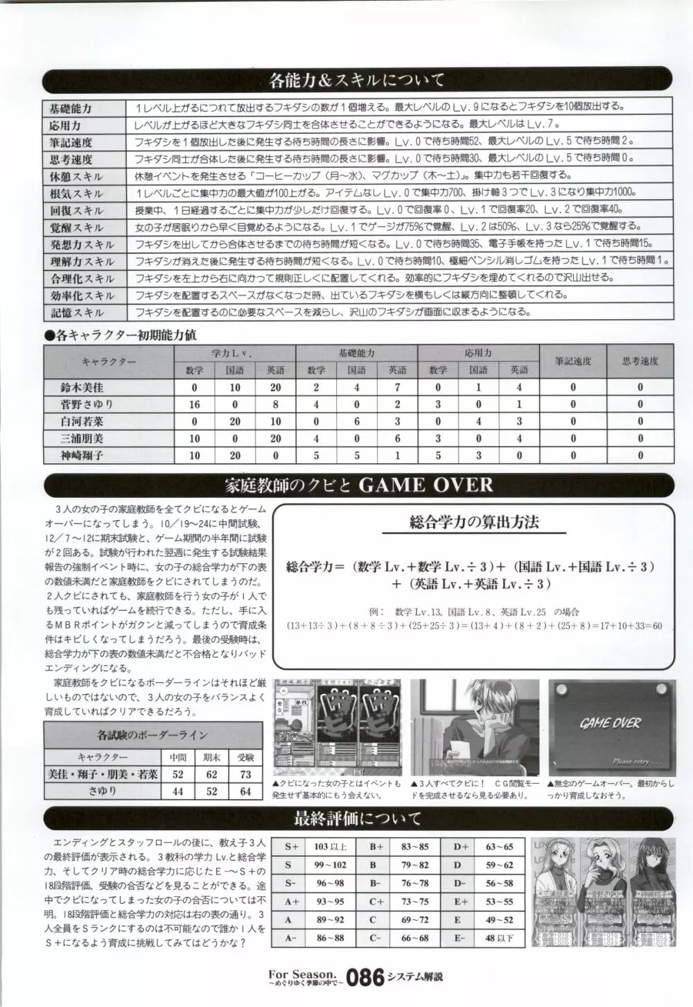 ForSeason～めぐりゆく季節の中で～ 攻略&設定資料集 Page.87