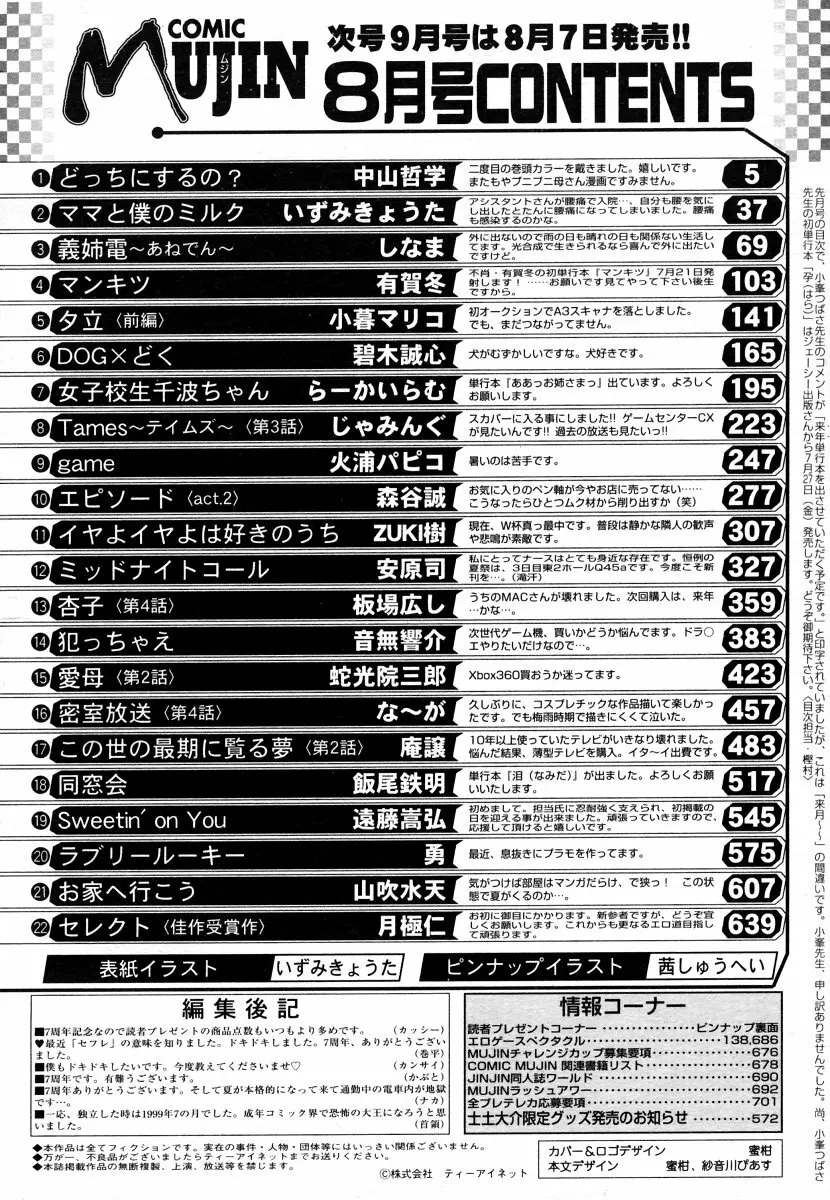 COMIC MUJIN 2006年8月号 Page.704