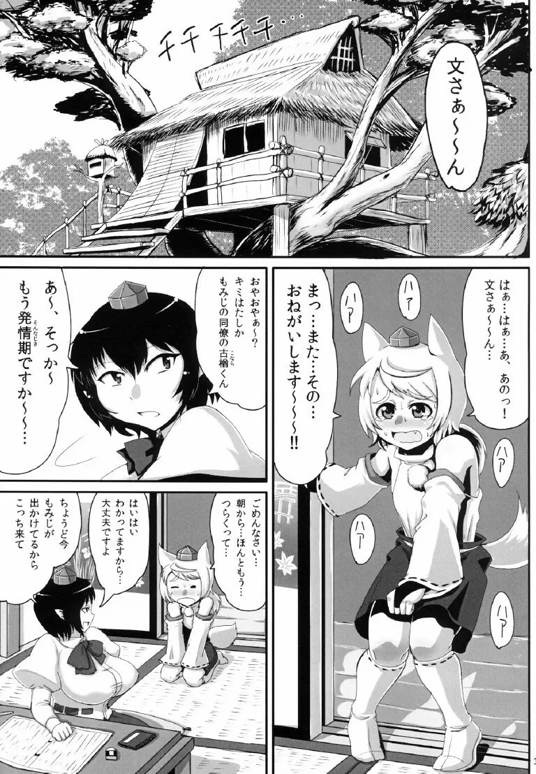 爆乳文ちゃんがショタ白狼天狗くんにおっぱい弄らせてあげるだけの本 Page.3