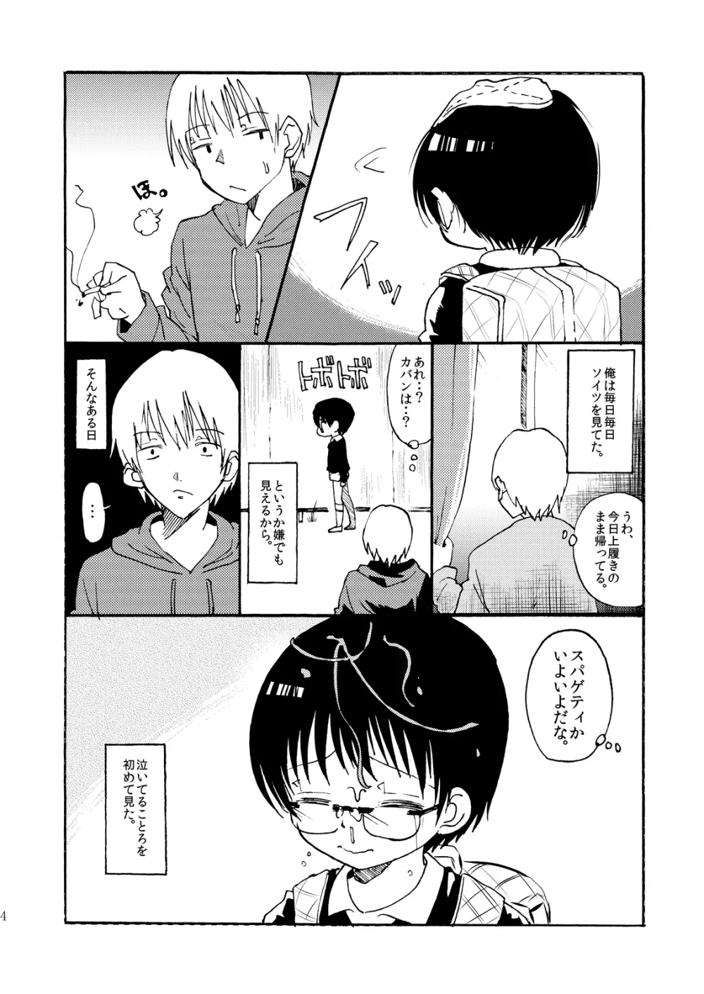 夕暮れ時の♂学生 Page.3