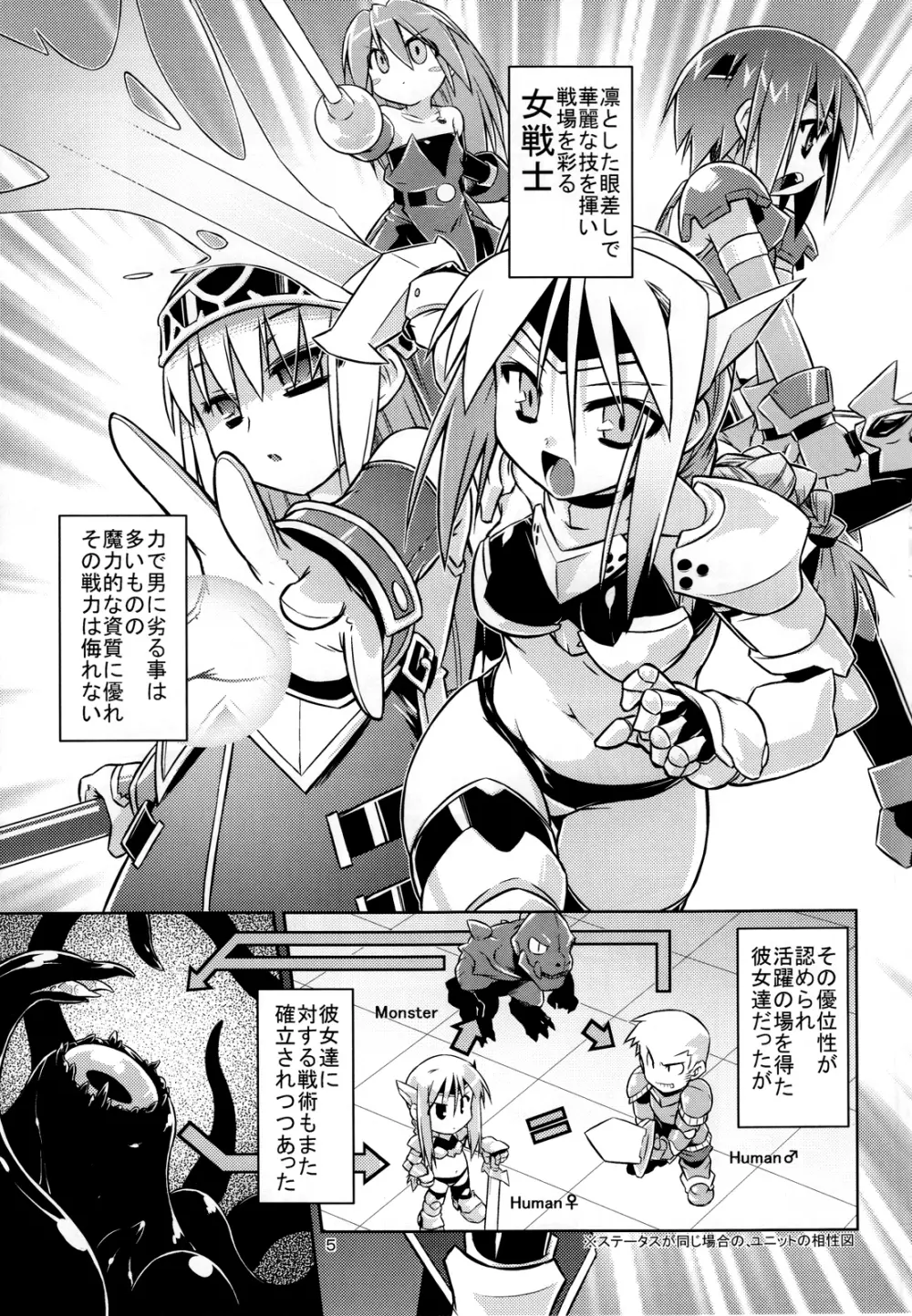 女戦士 ＜ 触手 + おまけペーパー Page.6