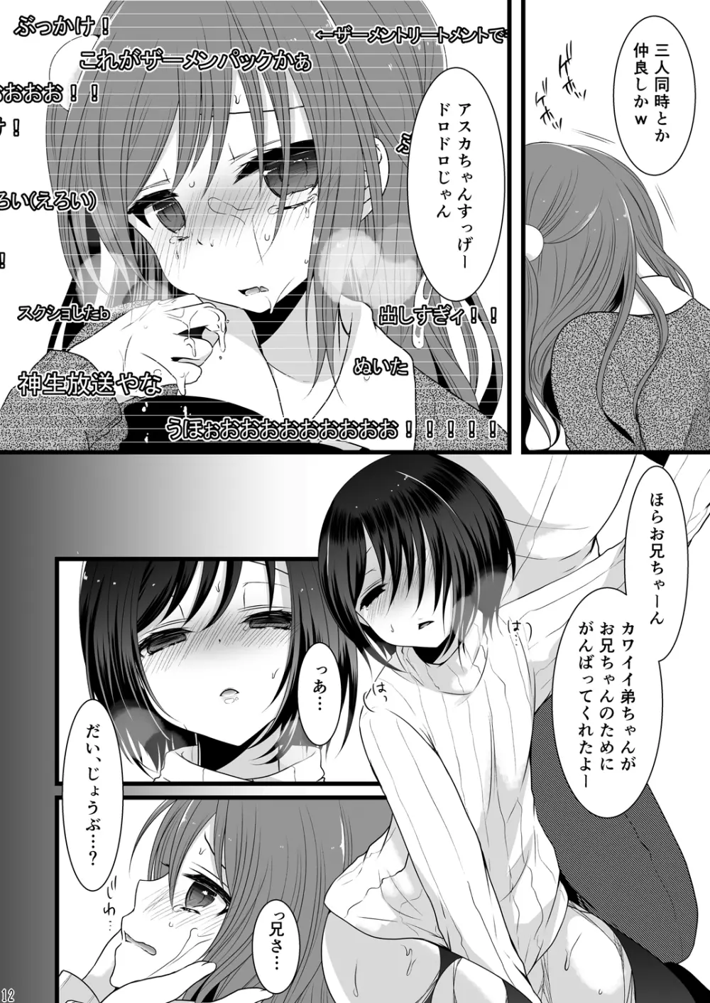 乱交男の娘兄弟丼ナマ放送 Page.11