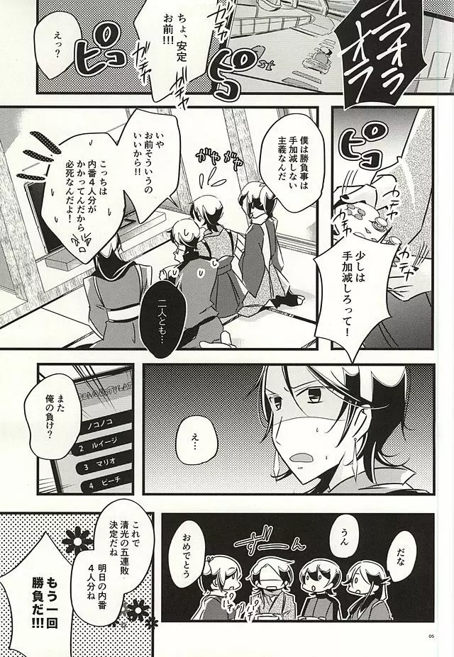 兼さんのことを考えると夜も眠れなくてつい××××しちゃう僕。 Page.3