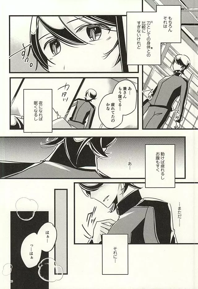 兼さんのことを考えると夜も眠れなくてつい××××しちゃう僕。 Page.6