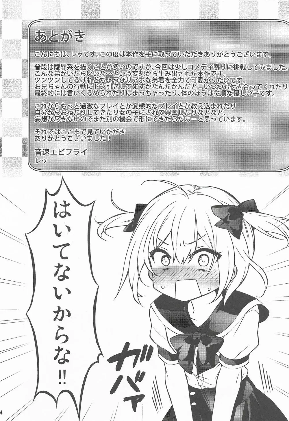 可愛い弟はお兄ちゃんの為に妹になるべき! Page.23